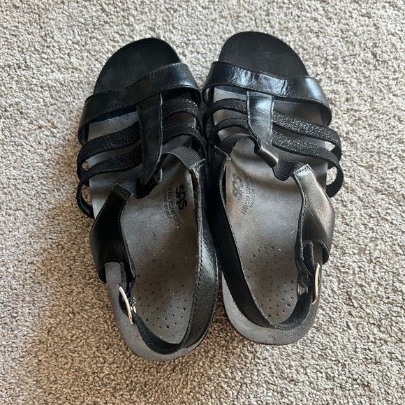 SAS Allegro Sandal Womens Size 9 M Black Strappy Open Toe Block Heel Pumps - Picture 2 of 6